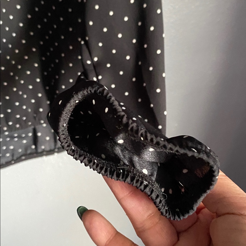 I.N. San Francisco Black and White Polka Dot Top - Picture 11 of 11